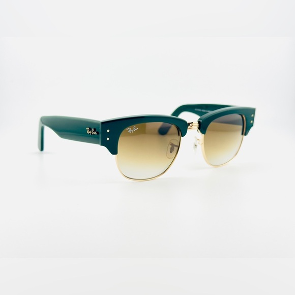 Ray-Ban Mega Clubmaster Sunglasses RB0316-S Polished Green and Gold Frame UNISEX - Picture 5 of 12